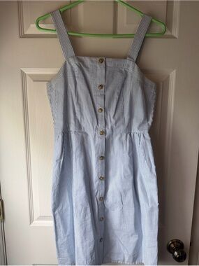 J. Crew White and Blue striped dress